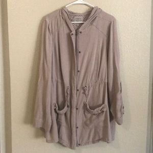 Torrid Hooded Utility Jacket Size 1 Mauve / Purple